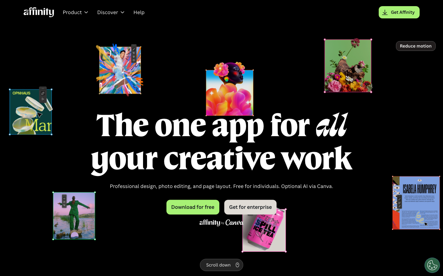 Affinity Suite Startseite, Canva-Alternative für Profis ohne Abo