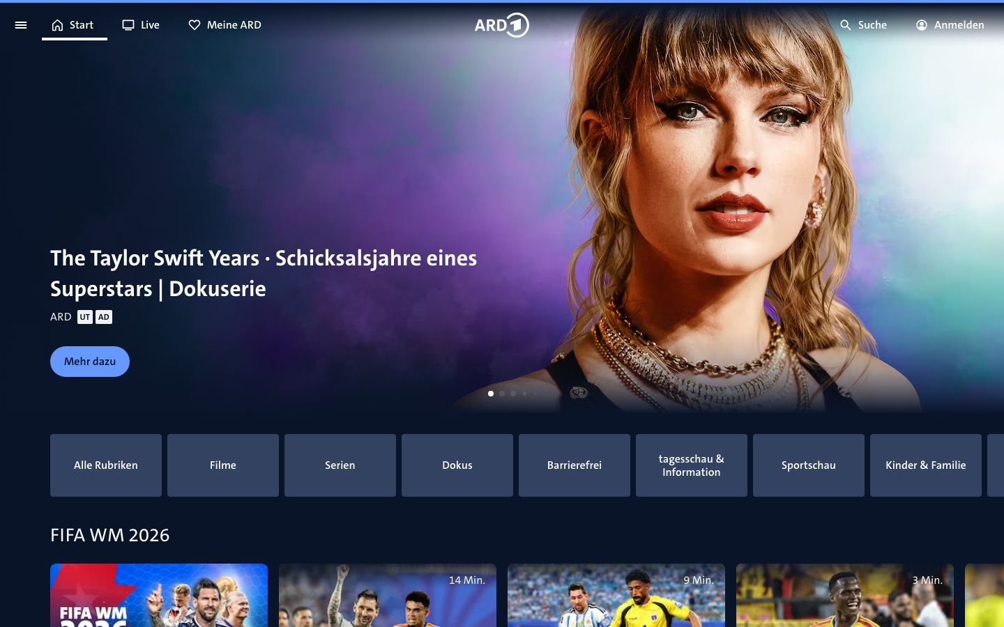 ARD Mediathek Startseite kostenlos ohne Anmeldung