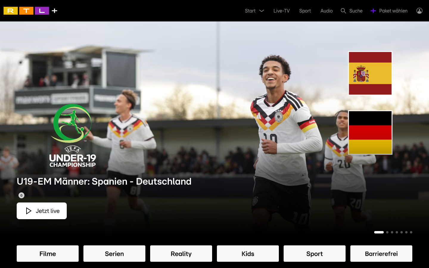 RTL Plus Startseite kostenloses Basis-Konto