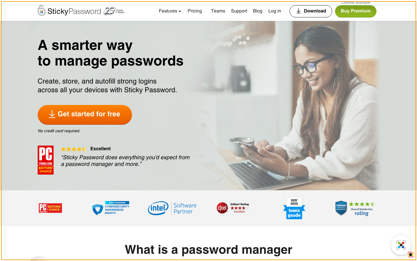 Sticky Password Startseite als Einsteiger 1Password Alternative