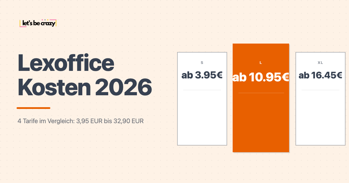 Lexoffice Kosten 2026: Preisvergleich der Tarife S, L und XL