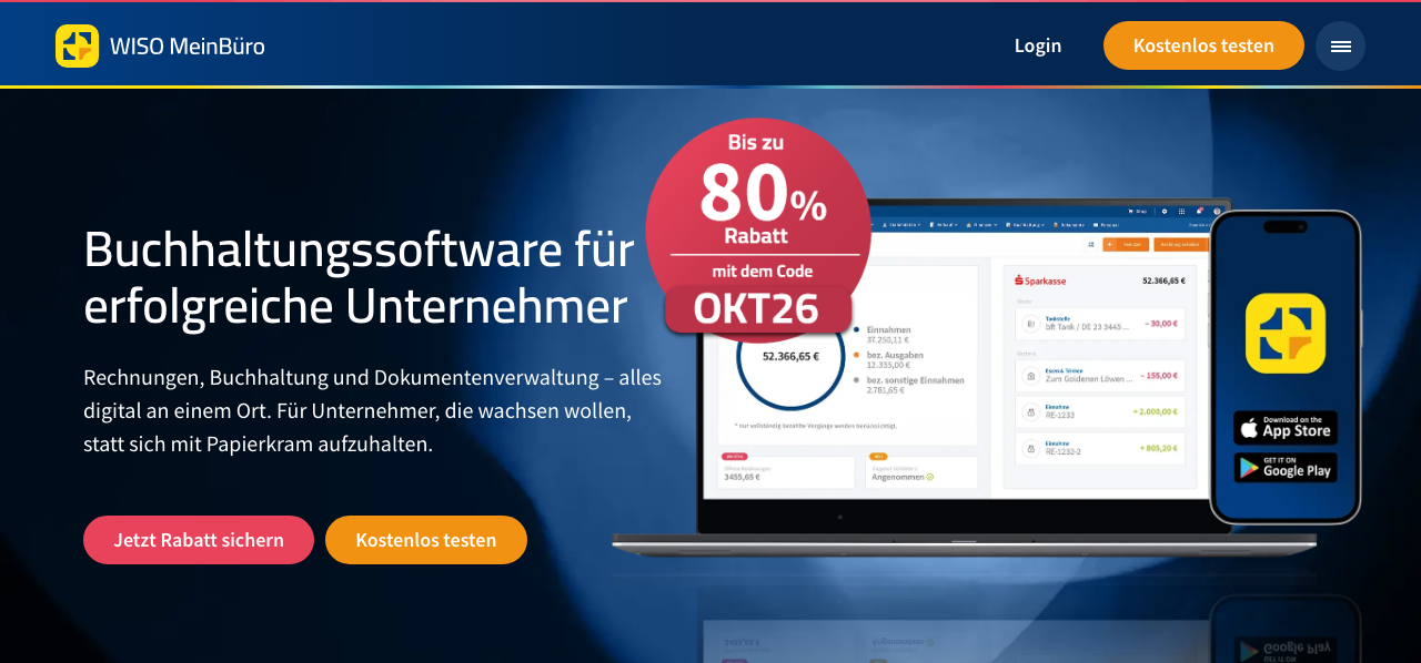 WISO MeinBüro Startseite Buchhaltungssoftware
